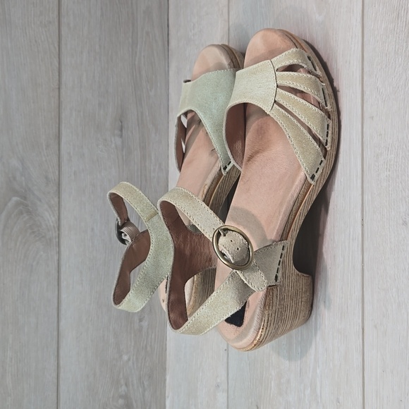 Dansko Women Marlow Oyster washed Ankle Leather Heels Sandals shoes sz 39/8.5-9 - Picture 3 of 15